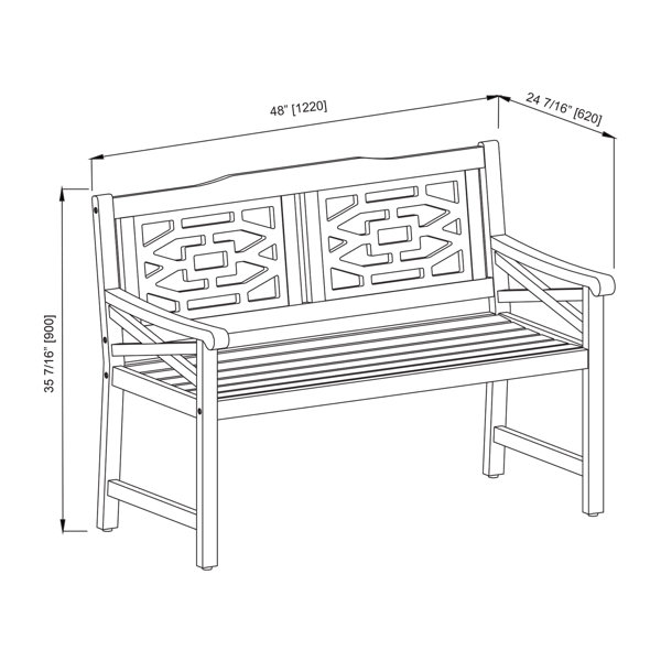 Ove Decors Malay Wooden Garden Bench Wayfair